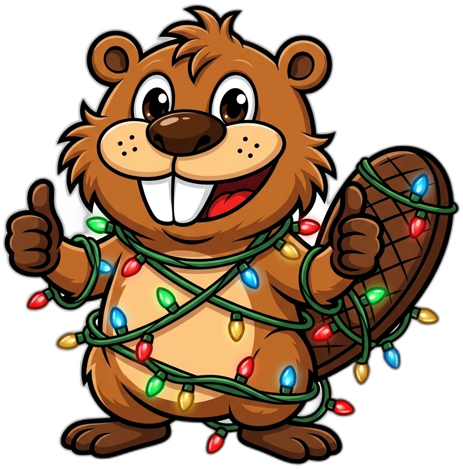 Beaver handling all maintenance and tangled lights